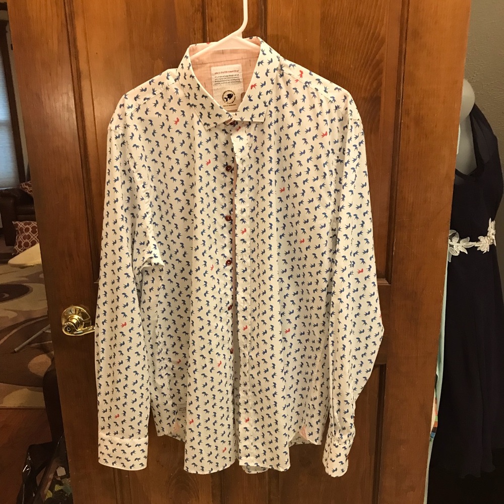 NWT A Fish Named Fred Men’s long sleeve, button up